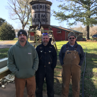 HVAC & Mechanical Alabama team, Roy Kyle, Will Bolden and Brad Pugh building an exploration gem mine area for disabled children at the Pine Ridge Day Camp in Alabama