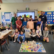 Garrett Arnold served within a 3rd grade Junior Achievement class at Picadome Elementary in Lexington KY.